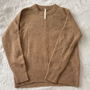 “The Group Babaton” Camel Crewneck Sweater Small